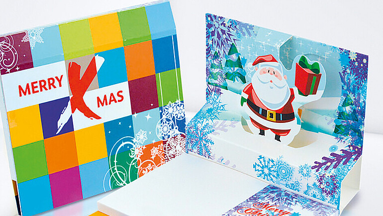 Rozkładany notes z karteczkami samoprzylepnymi z motywem świątecznym