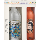 Topanito Paloma Set firmy Perola łączy Blanco Tequila i Thomas Henry Pink Grapefruit w opakowaniu ozdobnym opracowanym przez Karl Knauer. Dwa duże okienka eksponują butelki. © Perola