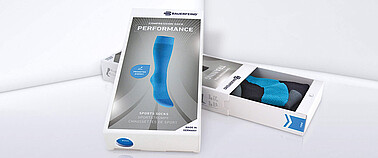 Bedruckte Schiebeschachtel für Sportsocken