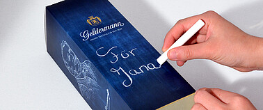 Opakowanie szampana z możliwością ozdobienia kredą